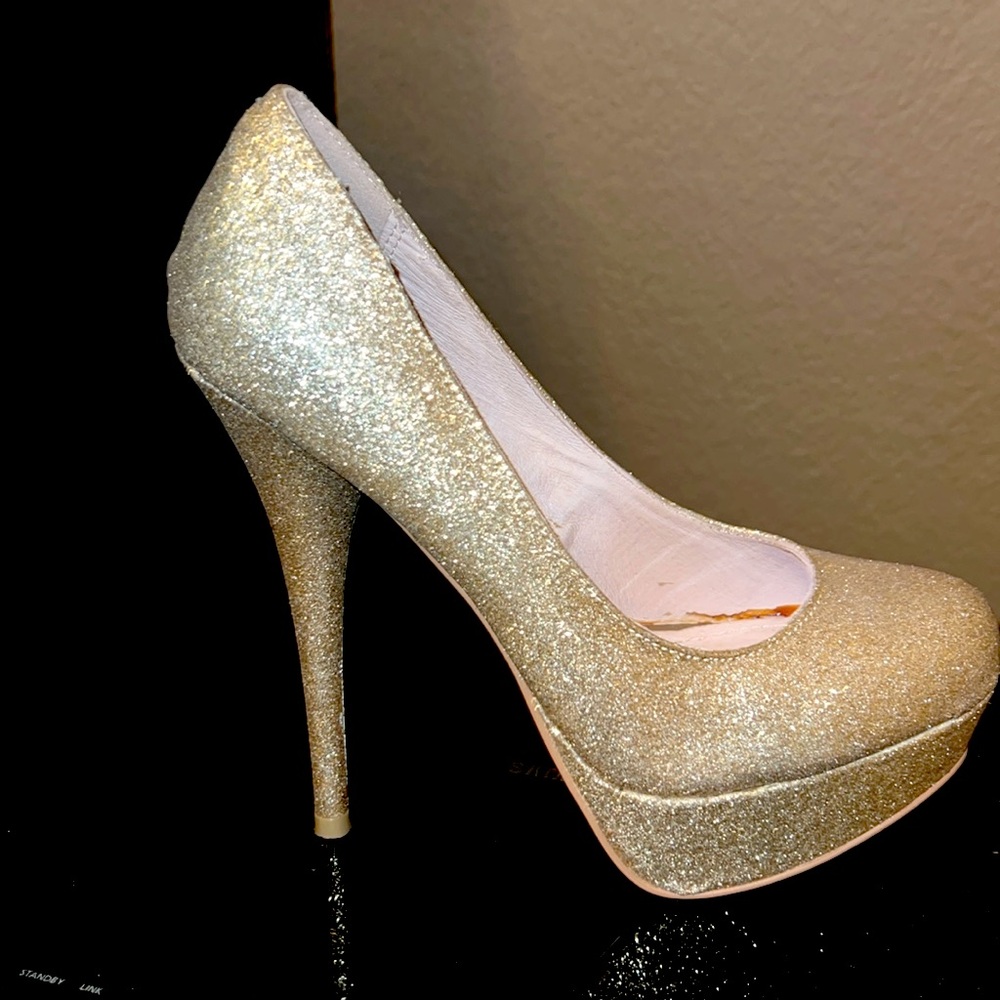Steve Madden Gold Glitter Heels